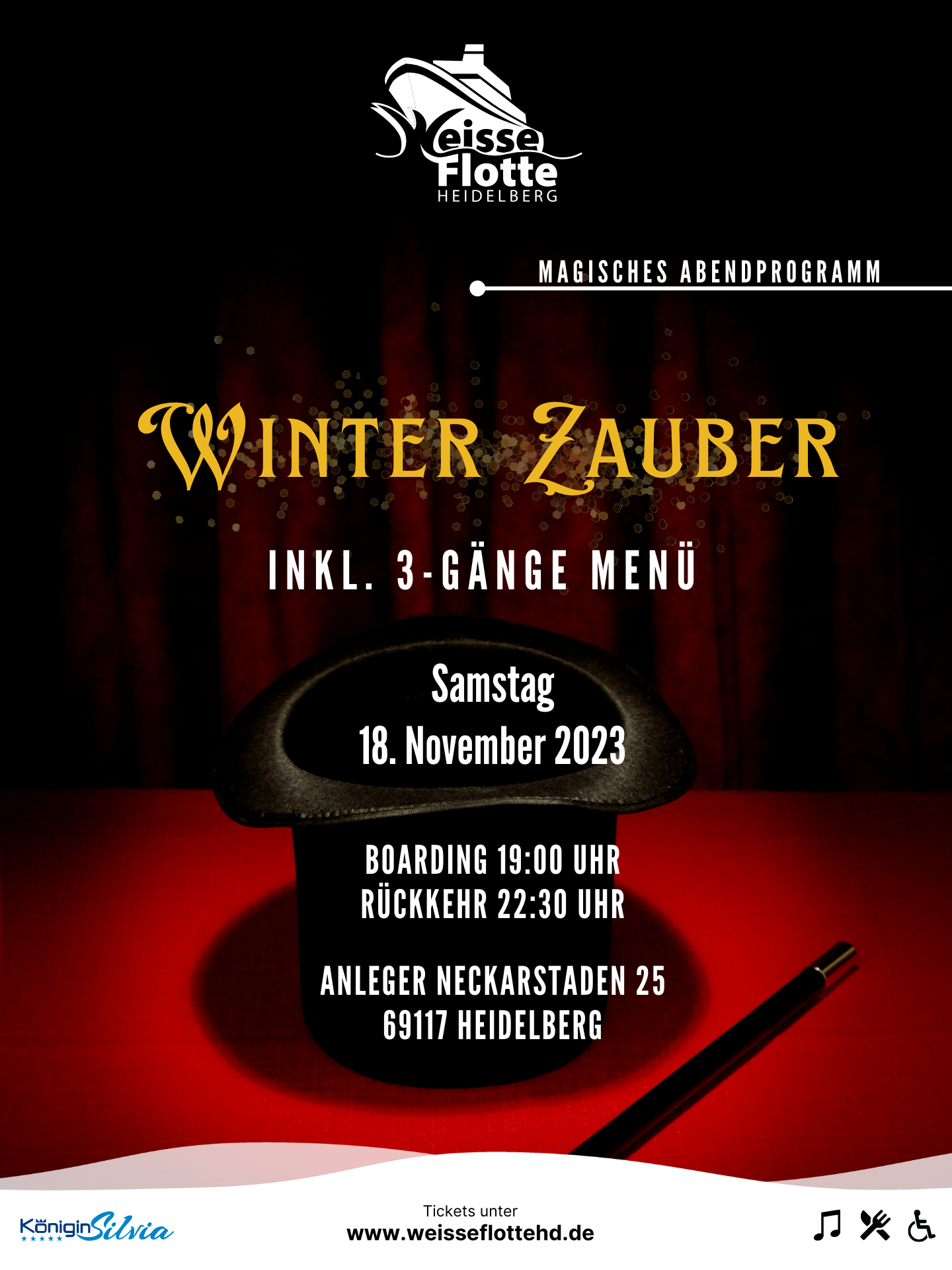 Eventplakat Winterzauber Weisse Flotte Heidelberg